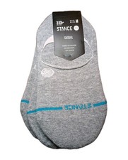 Stance - Casual No Show Socks 3-Pack Grey Unisex Size Medium Unisex Cotton Blend