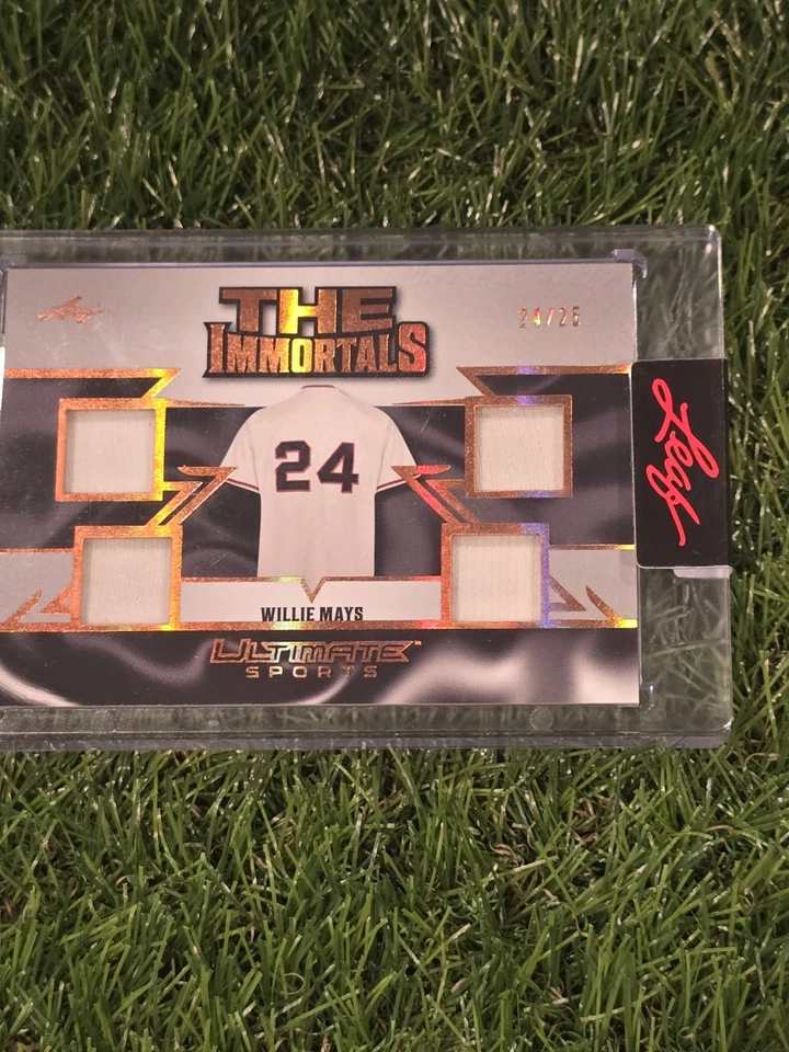 2024 Mickey Mantle Leaf Trading Card with Game Relic Inside The Numbers - Image 2 of 4