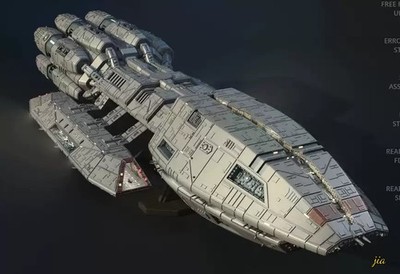 1/4000 Battlestar Pegasus Space Battleship Mode Kit 3D Printing DIY W/base