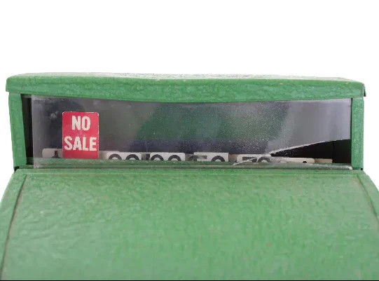 как выглядит Vintage Tom Thumb Green Metal Toy Cash Register фото