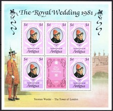 Antigua 1981 $4 Royal Wedding Minisheet MNH (D2333)