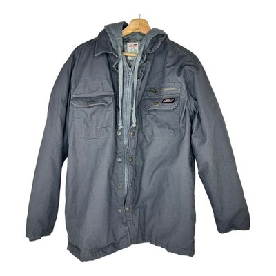 Dickies Hooded Snap Front Fleece Lined Jacket - MENS L (42-44) BLACK GD5401