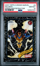 2025 TOPPS CHROME MARVEL SOLARUS #8 SPIDER WEB REFRACTOR /399  ( PSA 10 GEM-MT)