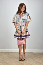 FARM Rio Cerrado Stamps Linen Mini Dress size L