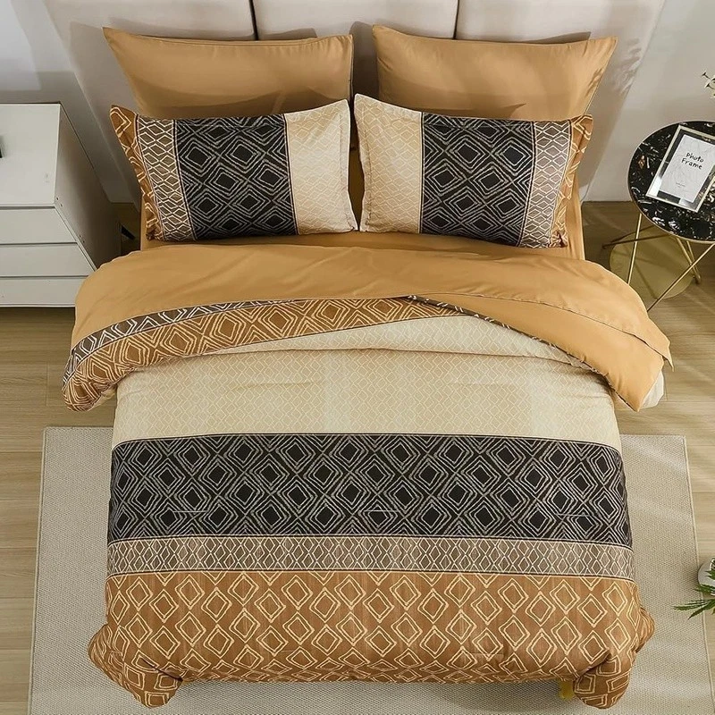 Juego de Edredón King 7 Piezas Boho Moderno Rayas Ropa de Cama Cama en Bolsa Regalo Nuevo Foto 4 de 4