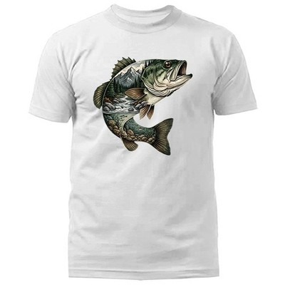 Mountain River Bass Fishing Outdoor Sports T-Shirt