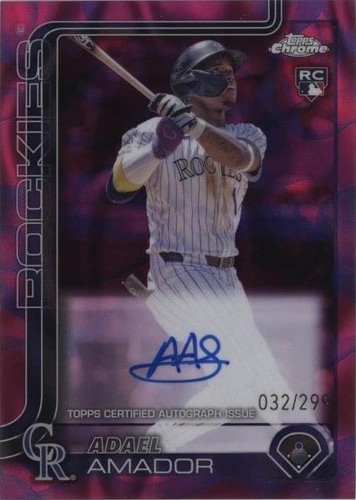 2025 Topps Series 1 Adael Amador RC Topps Chrome Gold Auto 11/50 