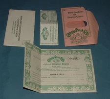 CABBAGE PATCH KIDS; BIRTH CERTIFICATE / ADRIA KERRY - COLECO - USED COND.