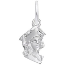 Graduation Charm - Metal - Sterling Silver