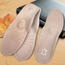 Genuine Leather Orthopedic Insoles For Flat Foot Arch Support Shoe Pad Deodorizi
