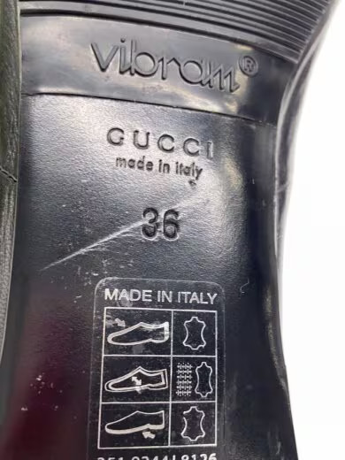 GUCCI/Ribbon Flat Pumps/Python/Size 36/Black/Leat… - image 5