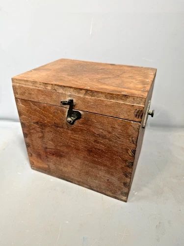 WW1 British Army Wooden Battery Box Field Signal Case Dovetail Military Chest B