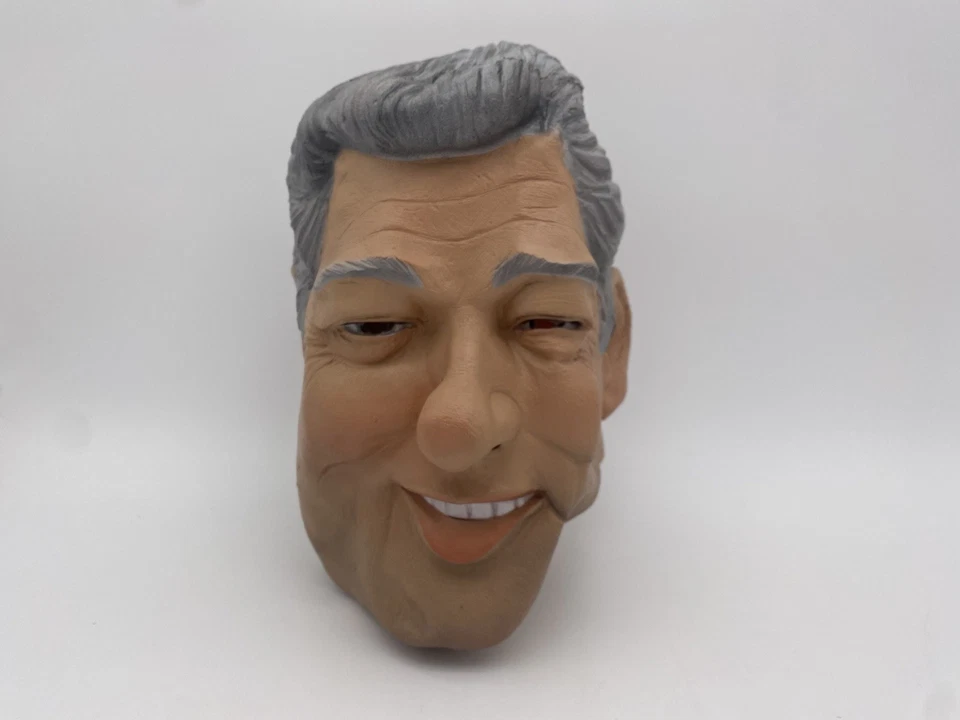 Máscara de Halloween del presidente Bill Clinton 1992 de colección - goma César - política Foto 2 de 4