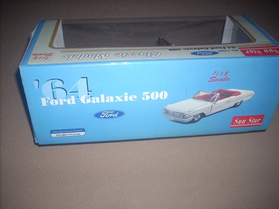 SUN STAR '64 GALAXIE 500 CONVERTIBLE, NEVER PLAYED WITH, 1/18 DIE-CAST, RARE ! - Image 2 of 2