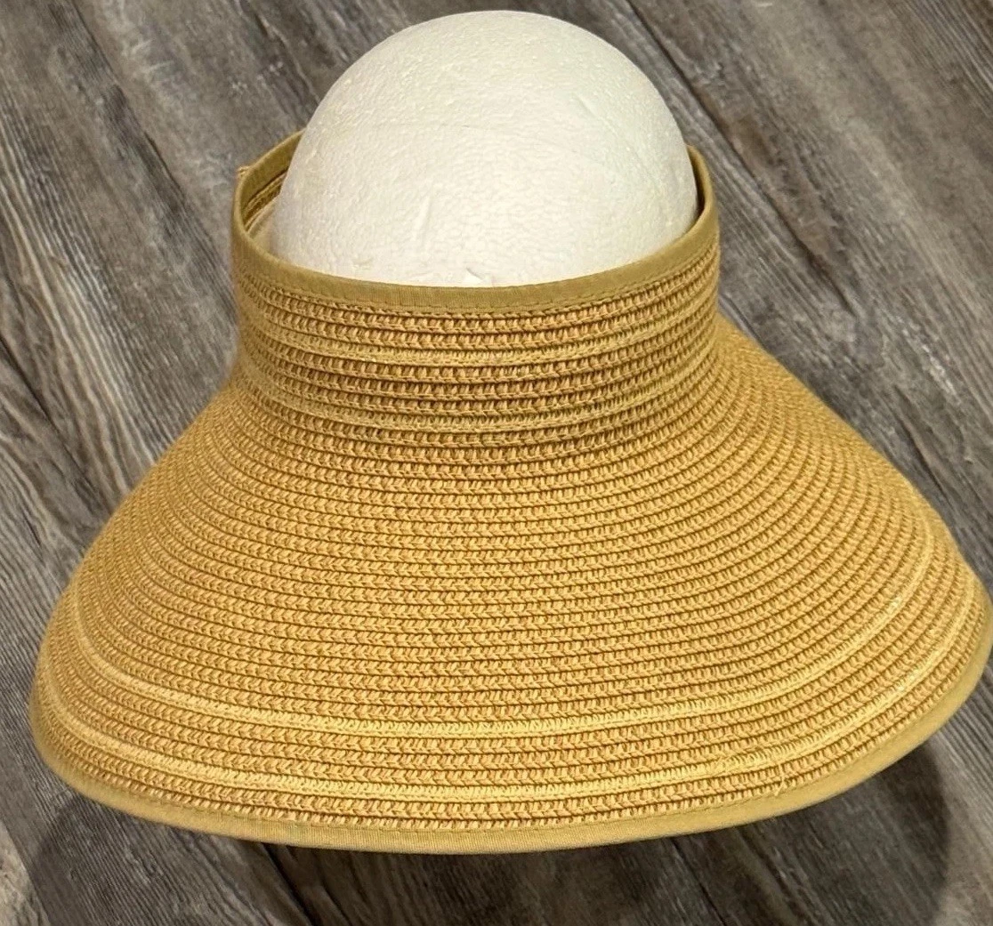 MAGID HATS Beige 100% Paper Straw Wide Brim Back Decorative 