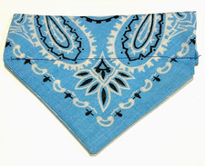 Over Collar Slide On Pet Dog Cat Bandana Scarf BLUE BANDANA  XSMALL