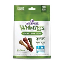 Wellness WHIMZEES Daily Brushzees Dog Dental Treats, Small Size Stick, 14 Count