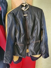 VA Milano Damen Lederjacke Biker kurz Schwarz...