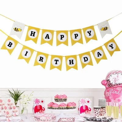 Bannière De Fête D'anniversaire Banderole Bannières Pour Enfants - Photo 1/4