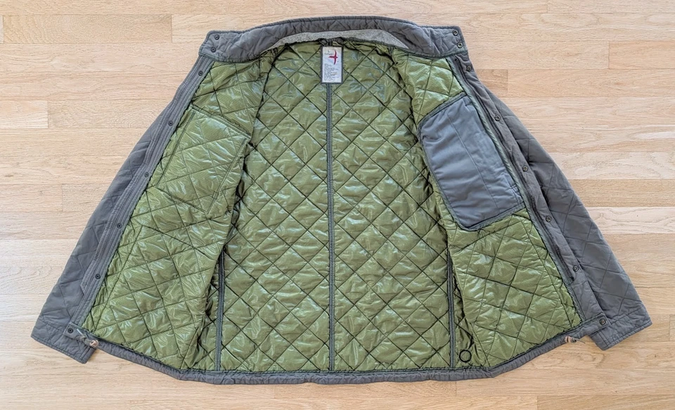 Relwen Quilted Tanker Jacket Green Gray Medium Huckberry Military Coat Insulated - Image 4 of 4