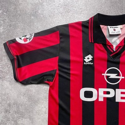 Roberto Baggio #18 AC Milan 96-97 Home Shirt Lotto Sublimation