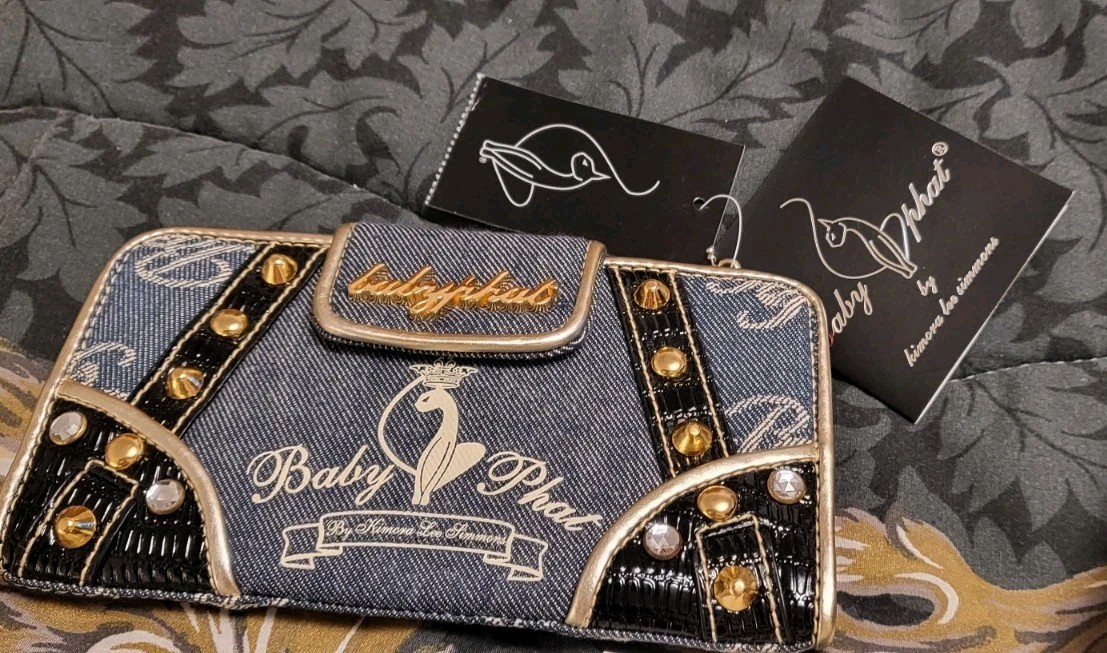 RARE* NEW *BABY PHAT  Denim Purse  /  BAG ***** Medium  WITH MATCHING WALLET * image 4