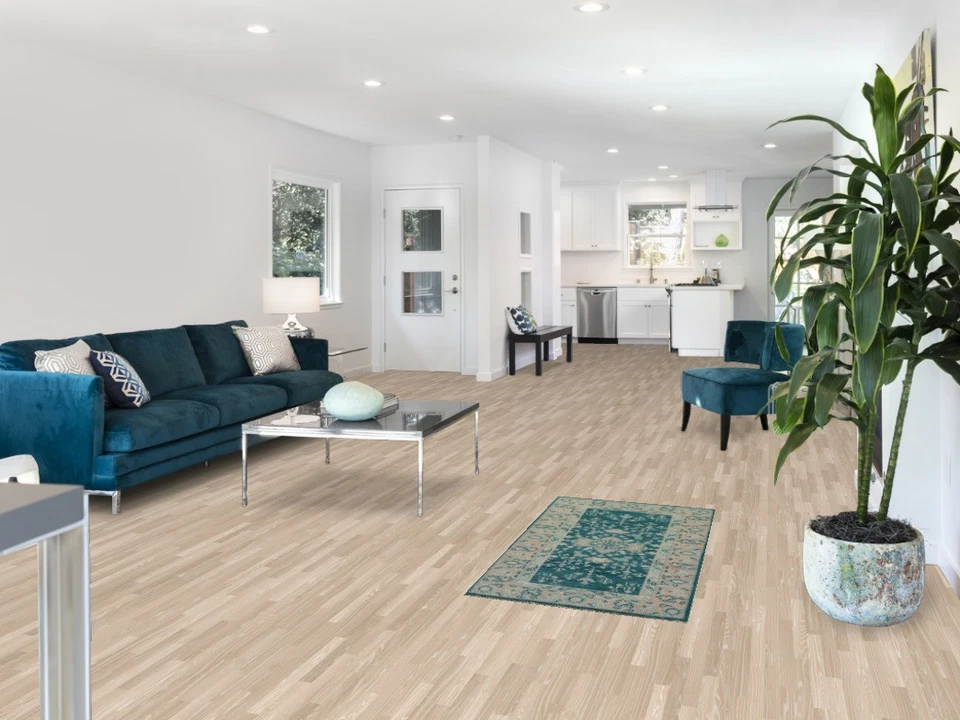 Vegetable Dye Handmade Transitional Oushak Teal Wool Rug 2x4 Ft Turkish Rug - Image 2 of 4