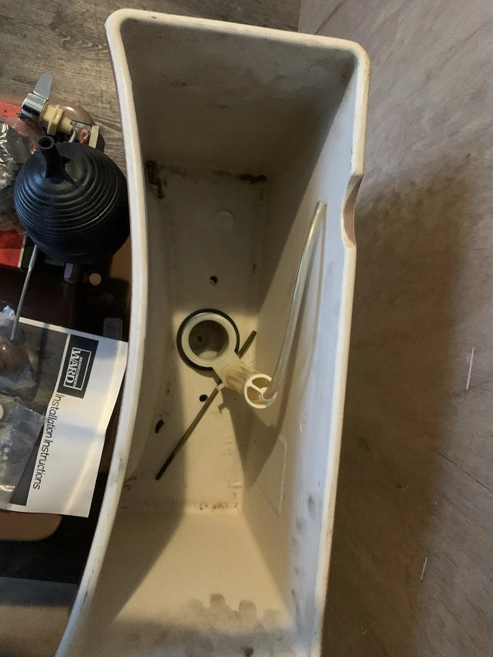 Vaso sanitário de porcelana vintage da década de 1970 Montgomery Ward marrom - Imagem 4 de 4