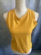 Vtg 90s Y2K Yellow Tank Top Crewneck Tee Blank Small Northeast Outfitters Retro