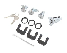 1970-1973 Ford Mustang Polished Stainless Ignition Doors Trunk Lock Set Keys