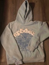 Spyder Boys Pullover Hoodie Blue S Cotton Spider Web Graphic Long Sleeve