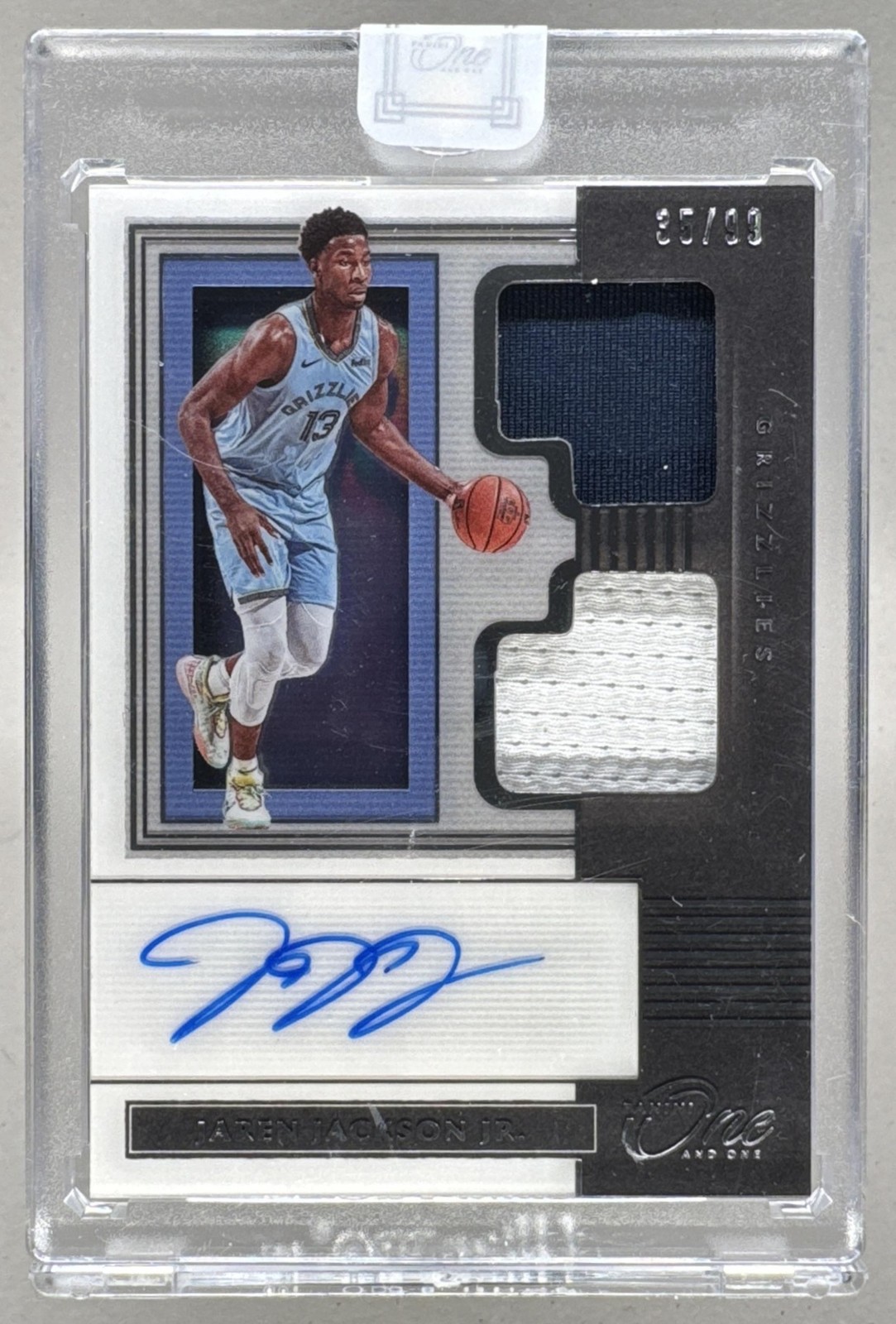 Jaren Jackson Jr 2019 Panini One and One Dual GU Jersey Patch Auto 35/99 view 1