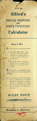 #ad #ad #37 K 960 ALLIED#x27;S PARALLEL RESISTANCE amp; SERIES CAPACITANCE CALCULATOR H 6 $31.00