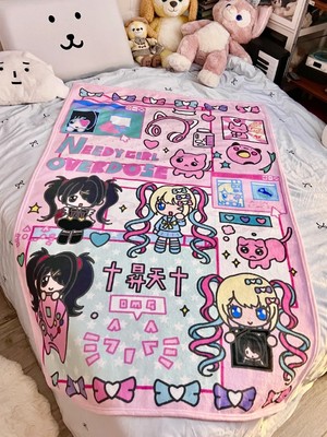 Needy Streamer Overload Ame KAngel Soft Comfy Fleece Blanket Jirai Kei Inspired