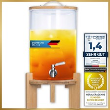 5L Luxus Getränkespender mit Zapfhahn aus Gl...