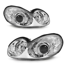 Pair Headlights Assembly For 2002-2005 Hyundai Sonata Chrome Clear Corner Pair Headlights Assembly For 2002-2005 Hyundai Sonata Chrome Clear Corner