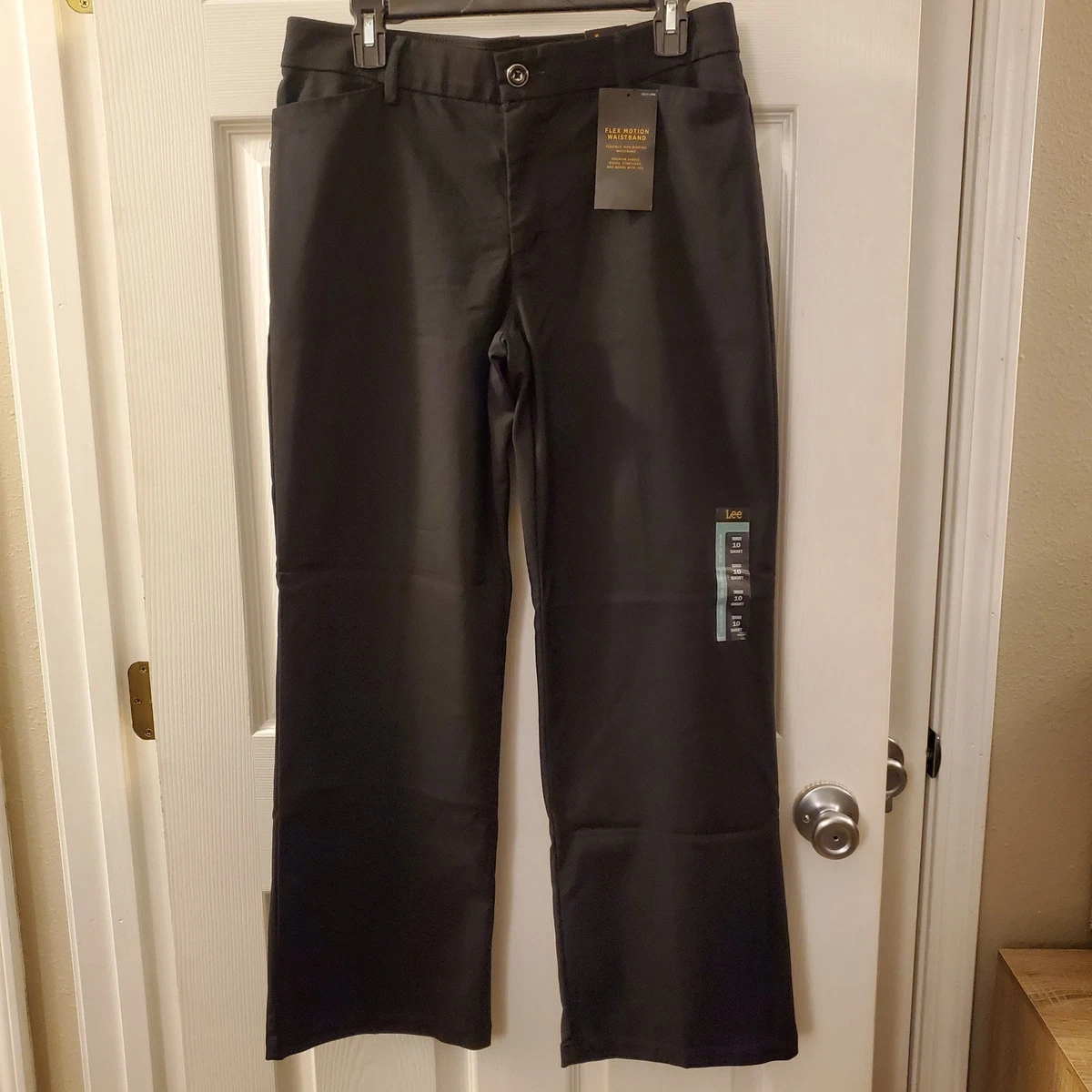 Lee sz 10 Short regular fit trouser midrise black flex motion