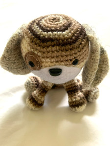 Small Handmade Crochet Stuffed Dog Gift Toy Amigurumi 4" sit height