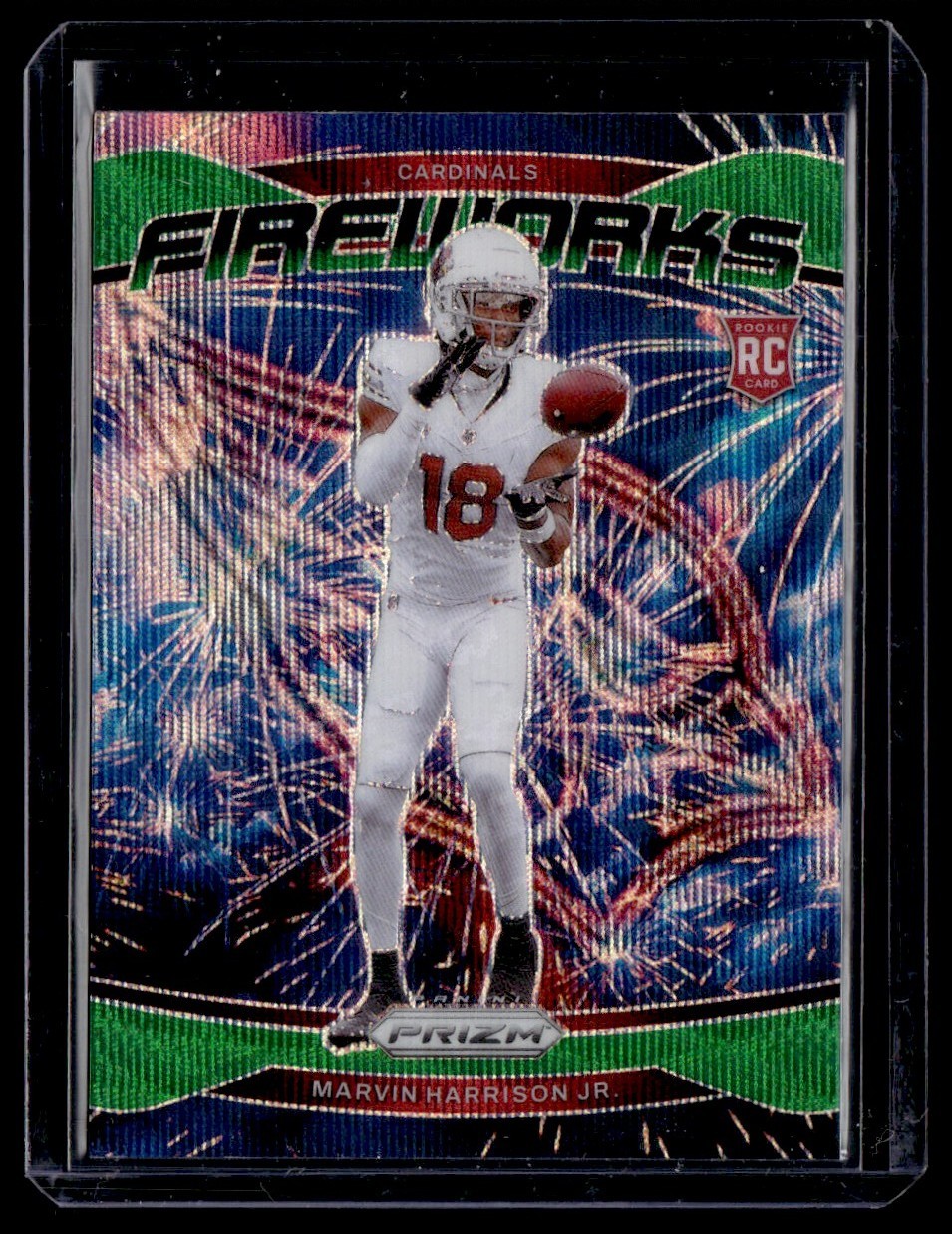 2024 Panini Prizm Fireworks Green Wave Rookie Marvin Harrison Jr. #20