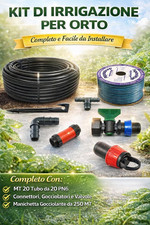 Kit Irrigazione a Goccia per Orto, 250 Metri Quadrati, Con Ala Gocciolante 250M,
