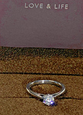 Ernest Jones 18ct Gold 0.5ct Diamond Solitaire Ring 18 Carat White Gold 1 Stone