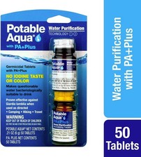 Potable Aqua Water Purification Tablets PA Plus - 100 Emergency Water Tabs