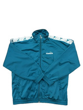 Diadora Men's Teal Track Jacket Size M Vintage Full Zip Italy