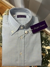 Polo Ralph Lauren Made In Portugal Blue Gingham Purple Label Size XS NWT