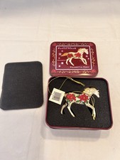 2007 Trail of Painted Ponies POINSETTIA PONY Ornament Tag Tin Box 12420