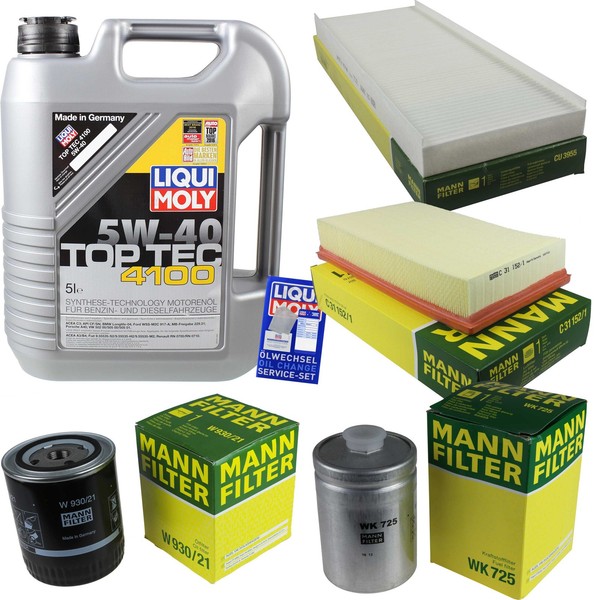 Inspektionspaket 5L Liqui Moly Top Tec 4100 5W-40 FüR Audi 80 Avant 2.6 Quattro-image