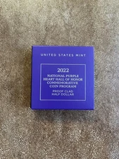 2022 National Purple Heart Commemorative Coin Half Dollar Box/COA  - NO COIN