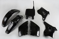 Kunststoff Verkleidung Kit Kawasaki KX 125 - 250 1996 - 1998 UFO Schwarz