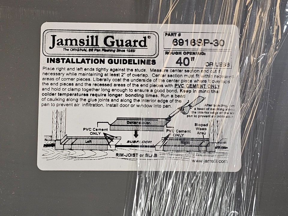 (QTY 2) Jamsill Guard Sill Pan Flashing 6 9/16 Up To 40" Plastic Step ...