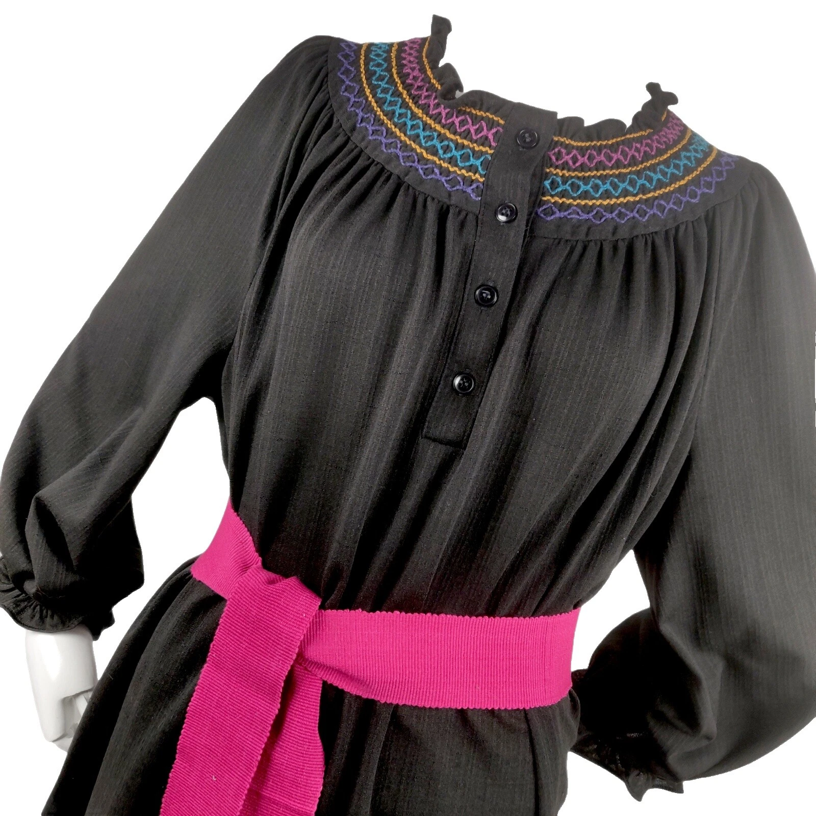 Vestidos Vintage Negro HIPPY para Mujeres